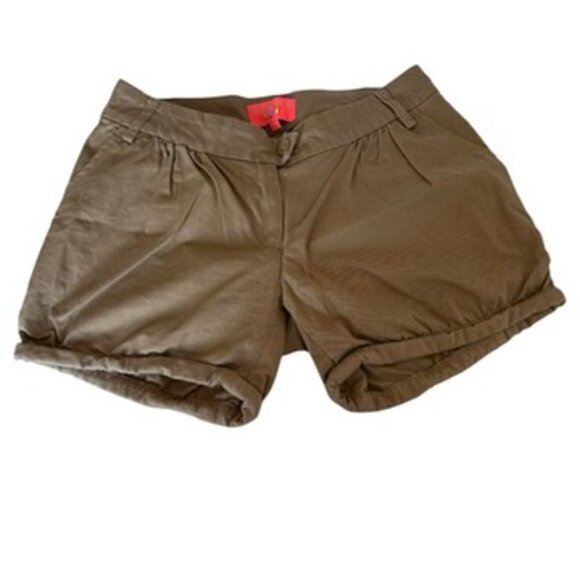Manoush shorts tan size 36 rolled up cuffs cotton 4" - Picture 1 of 8